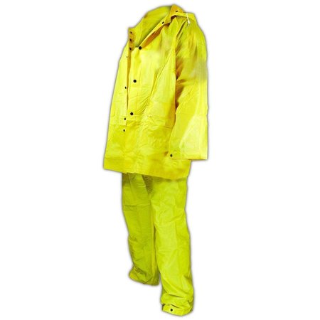 MAGID RainMaster 3Piece Rain suit with Jacket, Pants and Hood, XL 055Y-XL